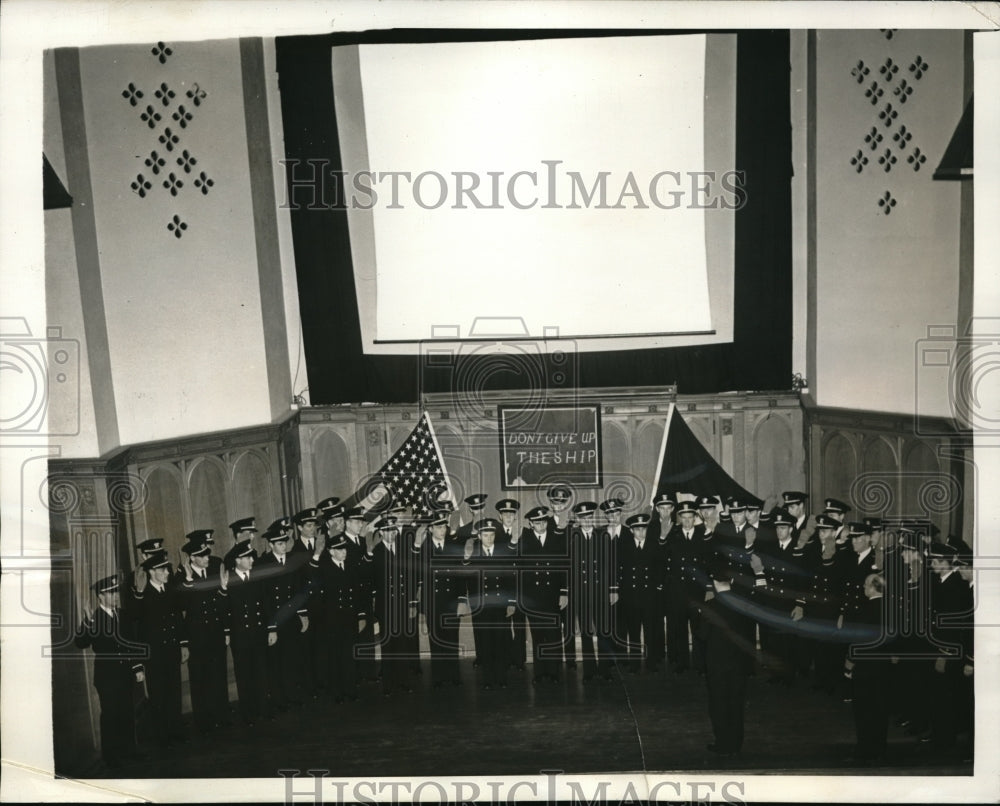 1942 Members of Yale R.O.T.C.. Take Naval Oath in New Haven - Historic Images