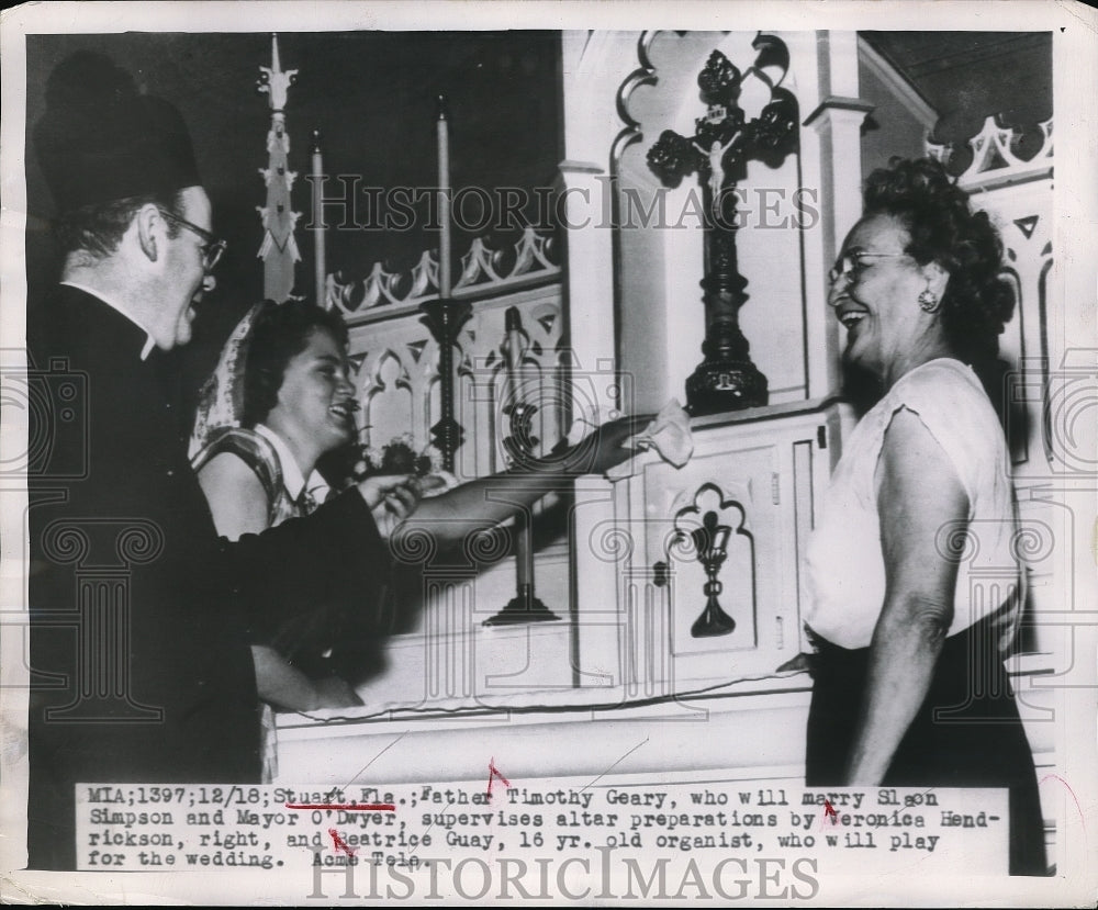 1949 Father Timothy Geary (would wed Sloan Simpson to Mayor O'Dwyer - Historic Images
