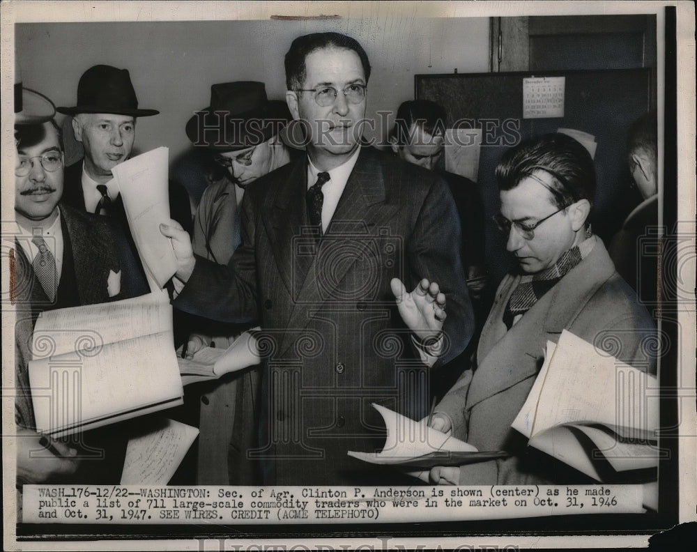 1948 Press Photo Secretary Of Agriculture Clinton P. Anderson In Washington-Historic Images