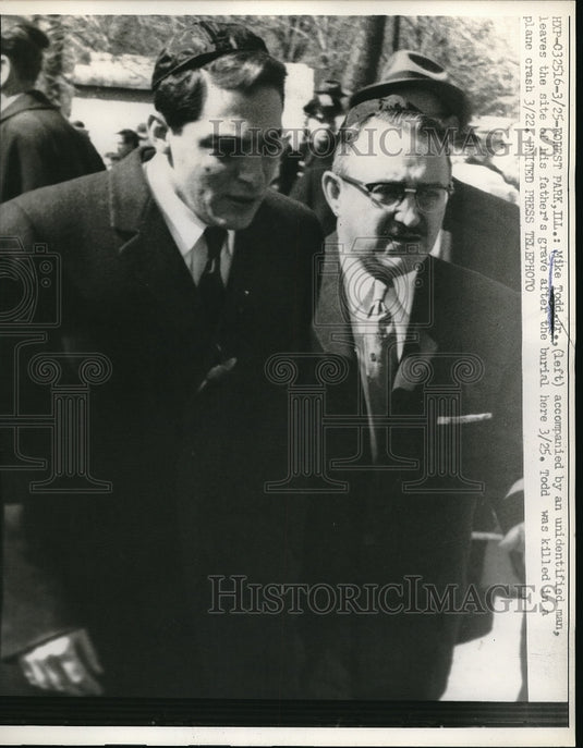 1958 Press Photo Mike Todd Jr. at funeral of his father killed in plane crash - Historic Images