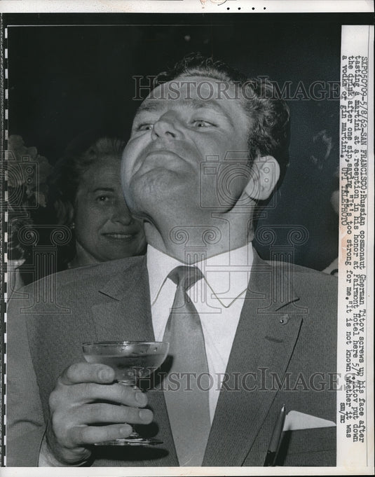 1962 San Francisco,Russian cosmonaut Gherman Titov at a reception - Historic Images