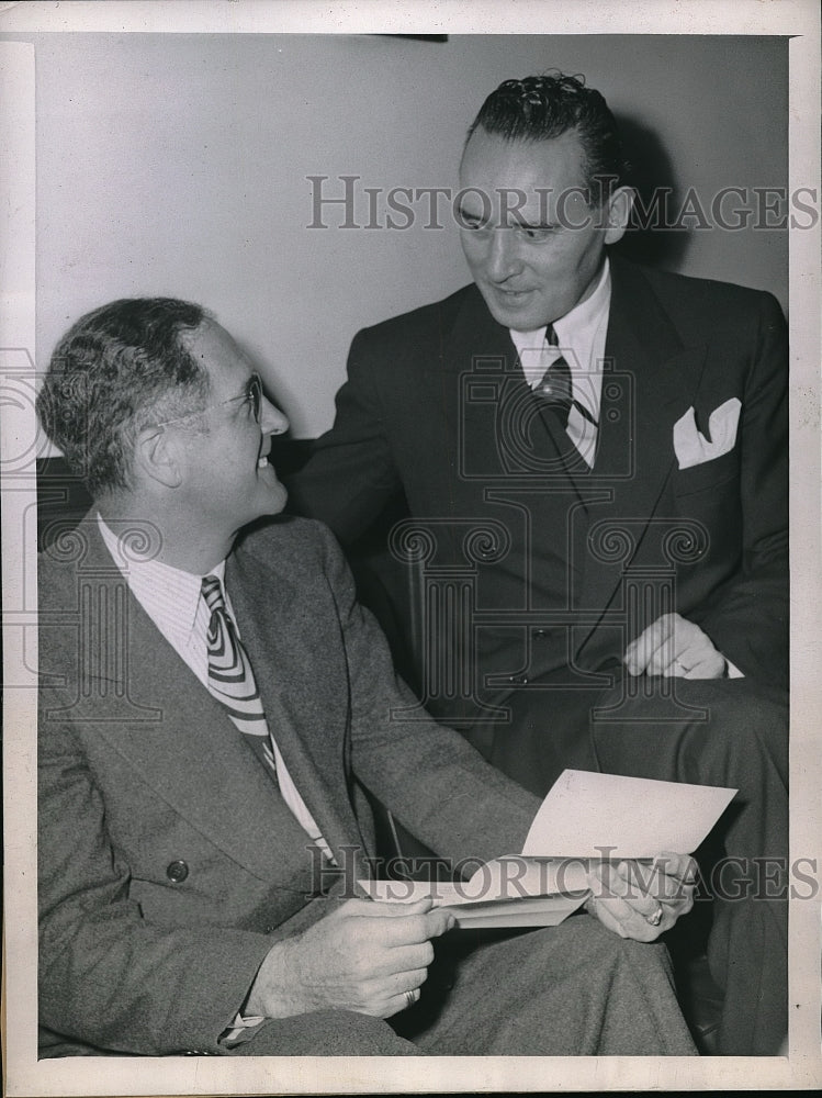 1946 Press Photo Argentina Ambassador Oscar Ivanessevich with Clinton Anderson-Historic Images