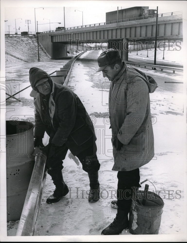 1966 Press Photo Highway Inspector Charles Ganper &amp; Steve Stonynehada-Historic Images