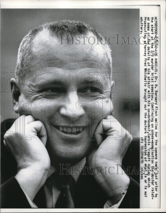 1960 Press Photo LA, Calif. Dr R. Bernard Finch at his murder traial - Historic Images