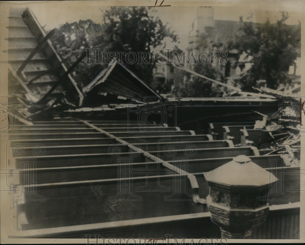 1939 Press Photo Wreckage of Lutheran Church after tornado - Historic Images