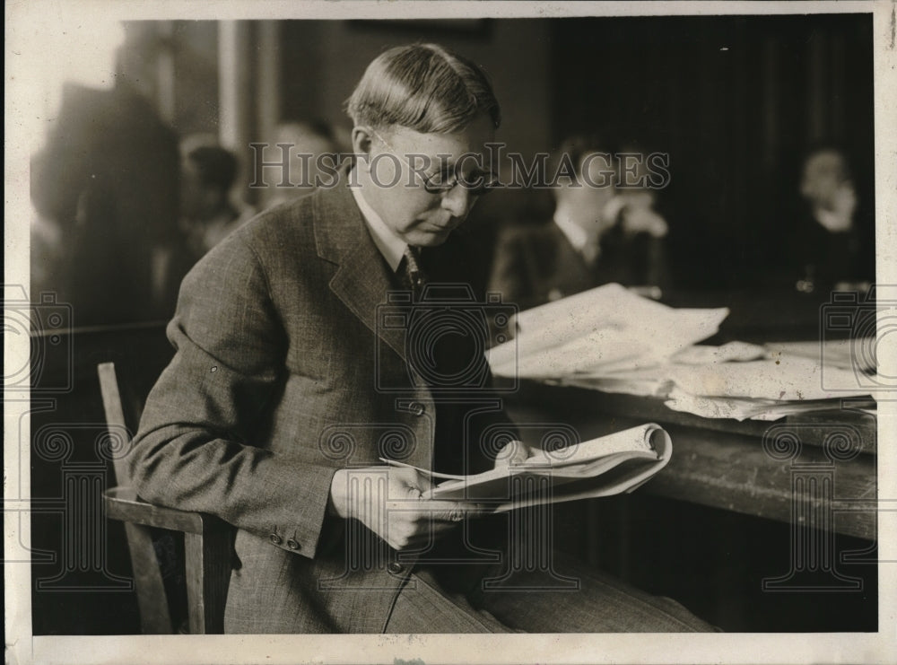 1930 Press Photo Special State&#39;s Attorney Damon E Hall Investigating Misconduct-Historic Images