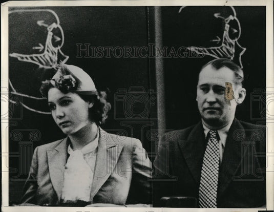 1936 Press Photo Charles James & Lois Wright, murder trial - Historic Images