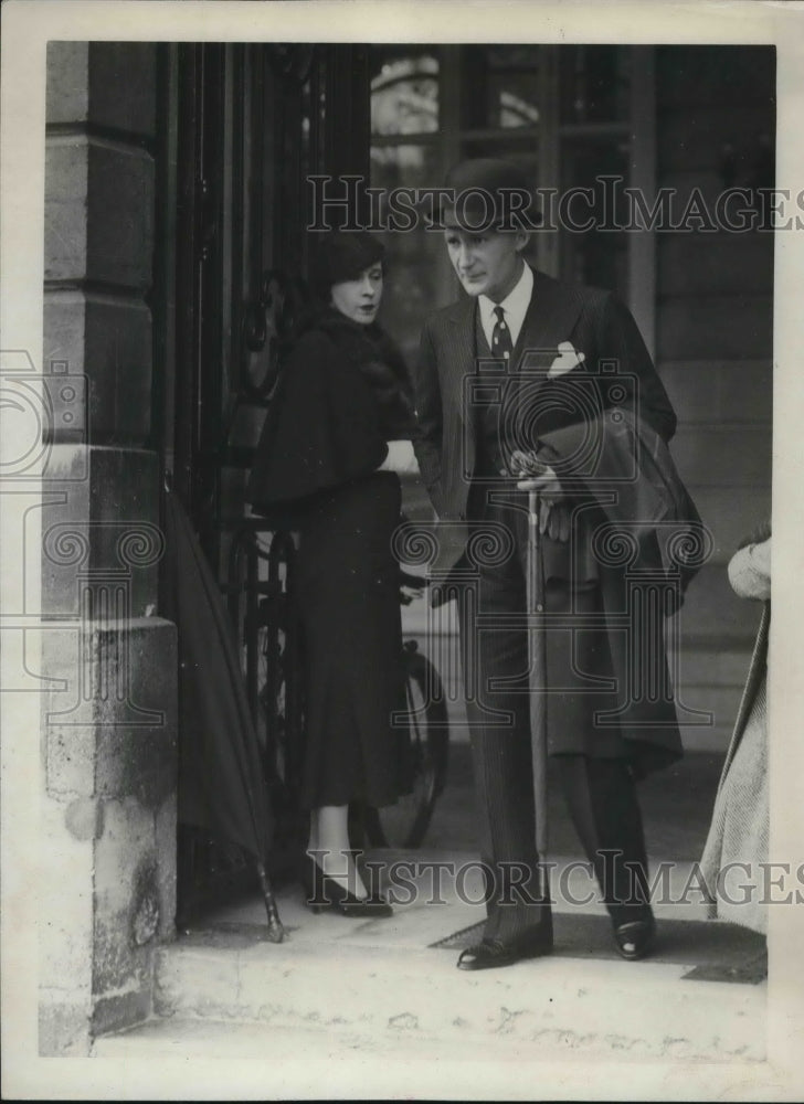 1934 Press Photo Lady Viscountess Thelma Furness &amp; Reginald Vanderbilt in Paris-Historic Images