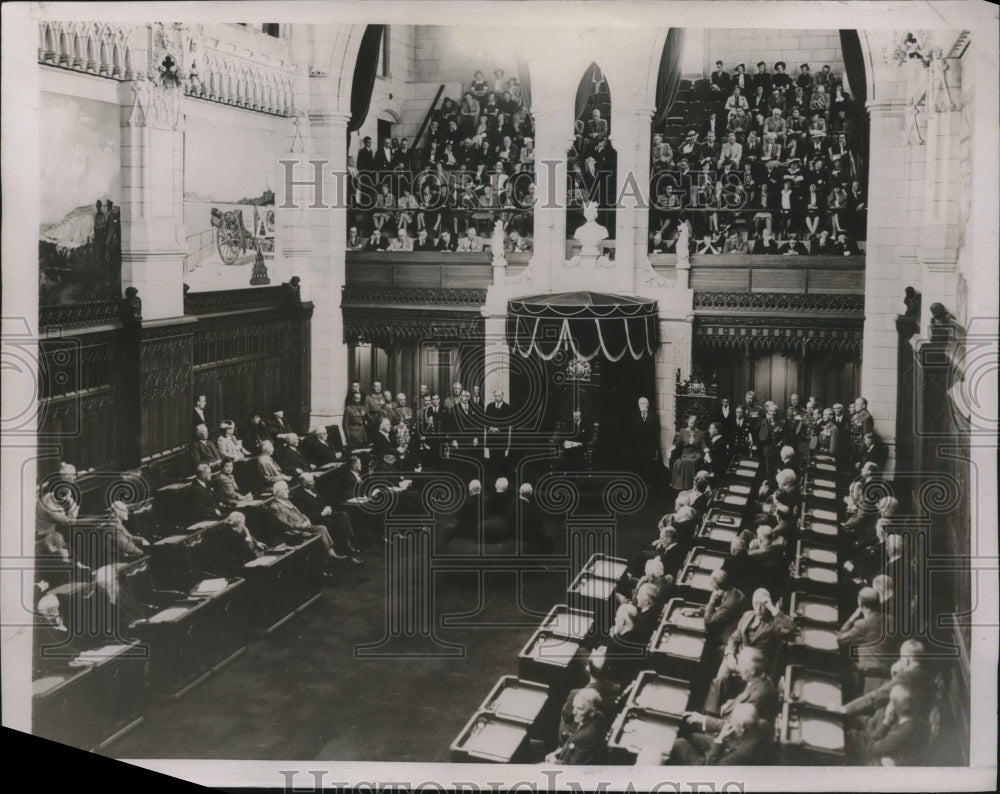1939 Press Photo Canadian Parliament in session, Lord Tweedsmuir, Gov gen - Historic Images