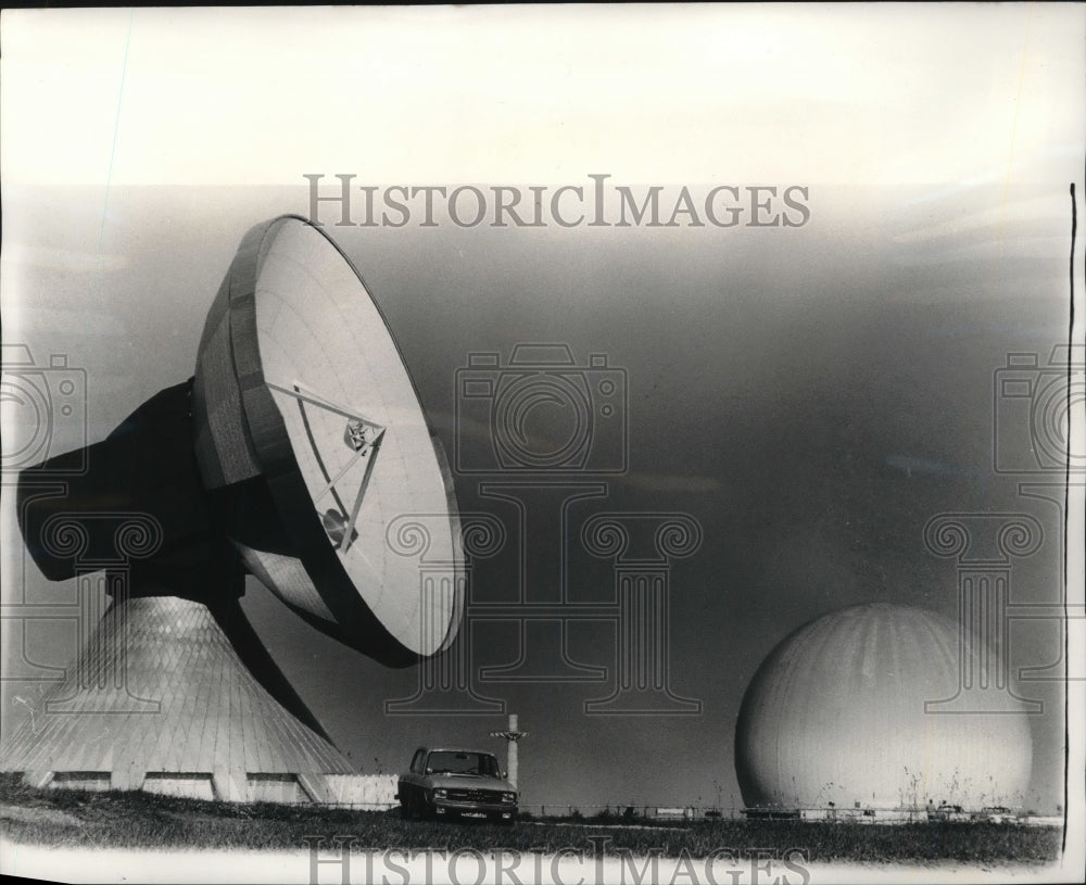 1969 Press Photo German PTT satellite comm antenna at Barvaria, Germay-Historic Images