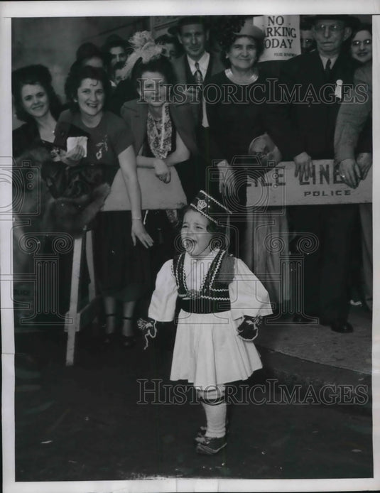 1949 Mary Ebe at Age Two Dressed as Evzones Guard at NYC Parade - Historic Images