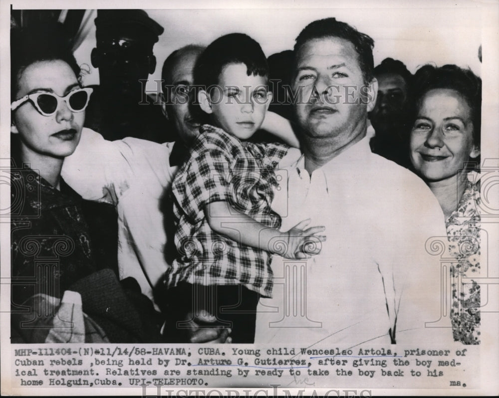 1958 Press Photo Wenceslao Artola a Child Prisoner of Cuban Rebels - Historic Images