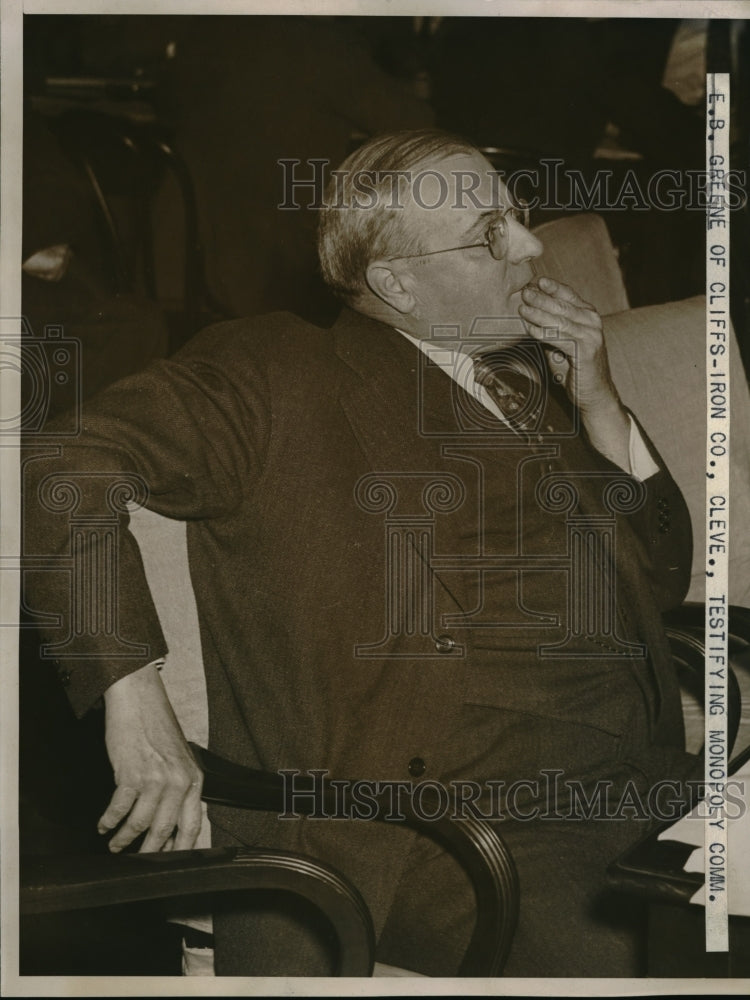 1939 EB Greene of Cliffs Iron Co. Testifies at Monopoly Commission - Historic Images