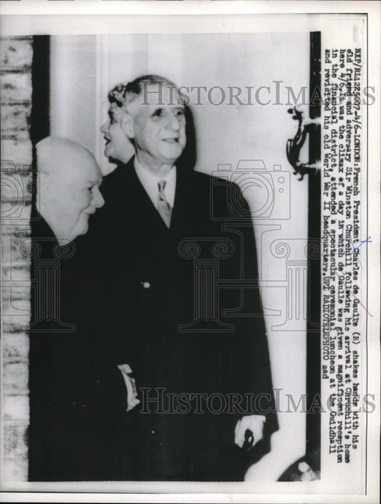 1960 French President Charles De Gaulle at luncheon-Historic Images