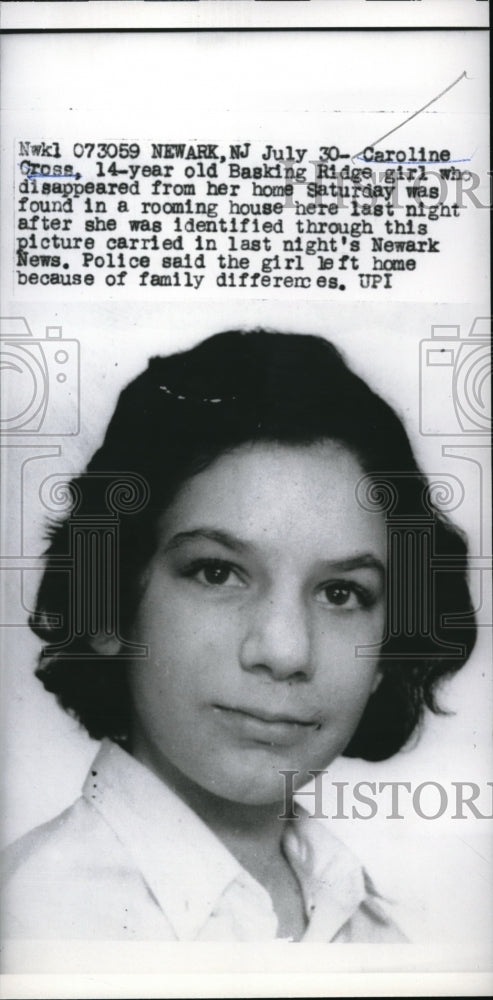 1959 Caroline Cross, 14, found after leaving home in New Jersey - Historic Images