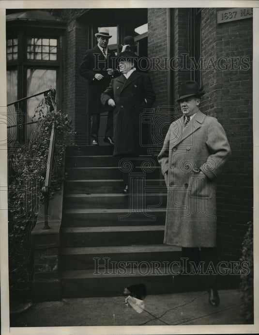 1933 Press Photo Maxim Litvanov Leaving Soviet Info Bureau In Washington DC-Historic Images