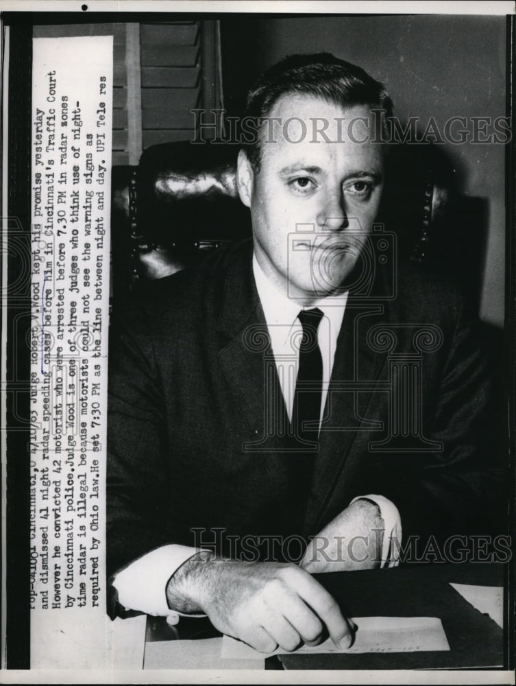 1963 Judge Robert V.Wood in Cinncinati, Ohio - Historic Images