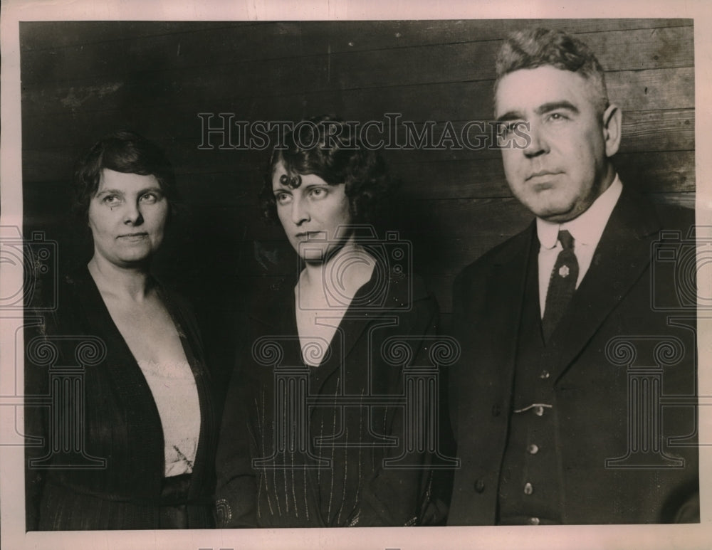 1923 Press Photo Mrs HS Howberg,Mrs J Fliege held on conspiracy charges-Historic Images