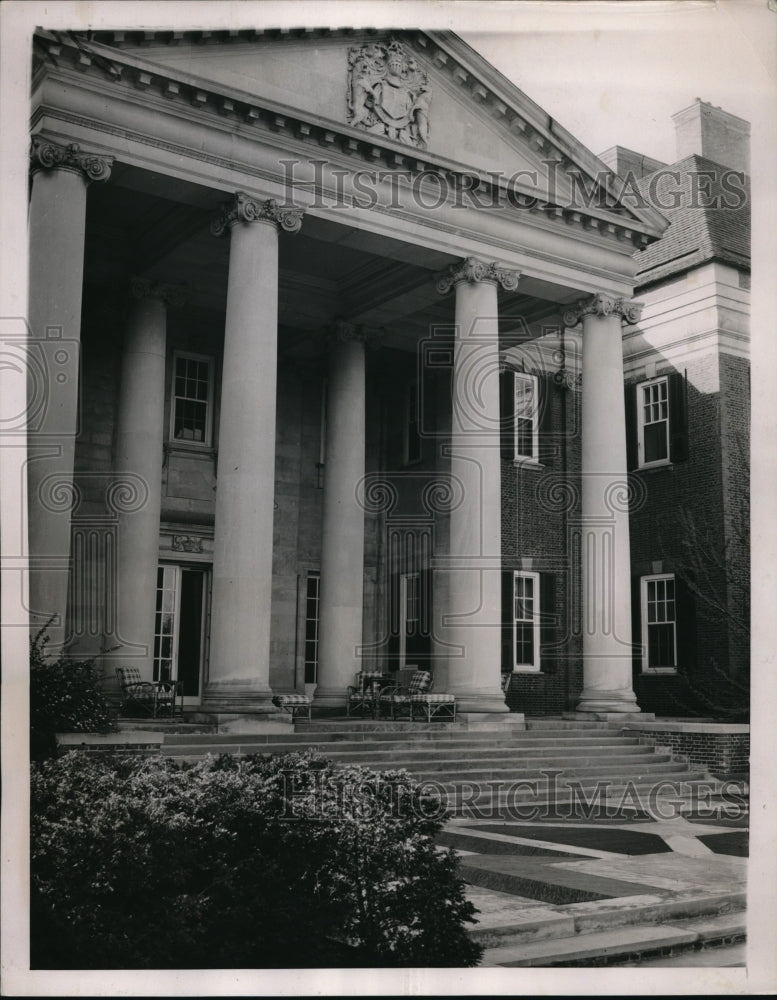1939 Press Photo View of Portico of British Embassy in Washington D.C. - Historic Images