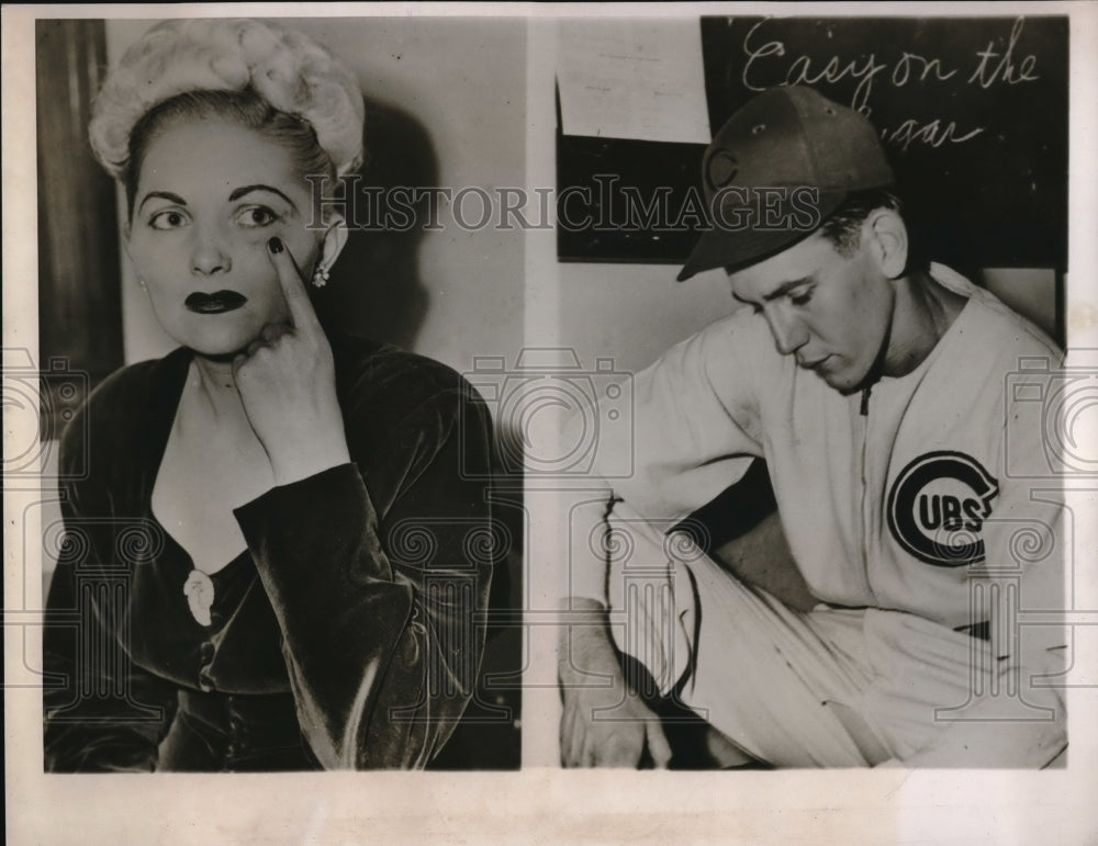 1947 Mrs. Kay Gidd Chicago Waitress Points To The Bruised Eye - Historic Images