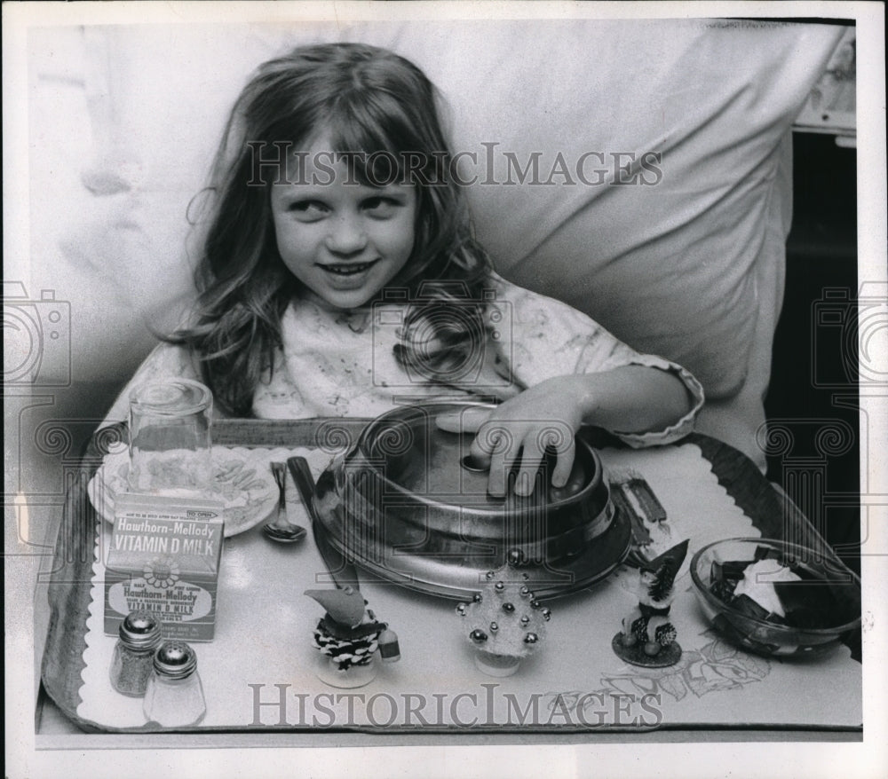 1961 Debra Miller, Cleveland, Ohio in the hospital  - Historic Images