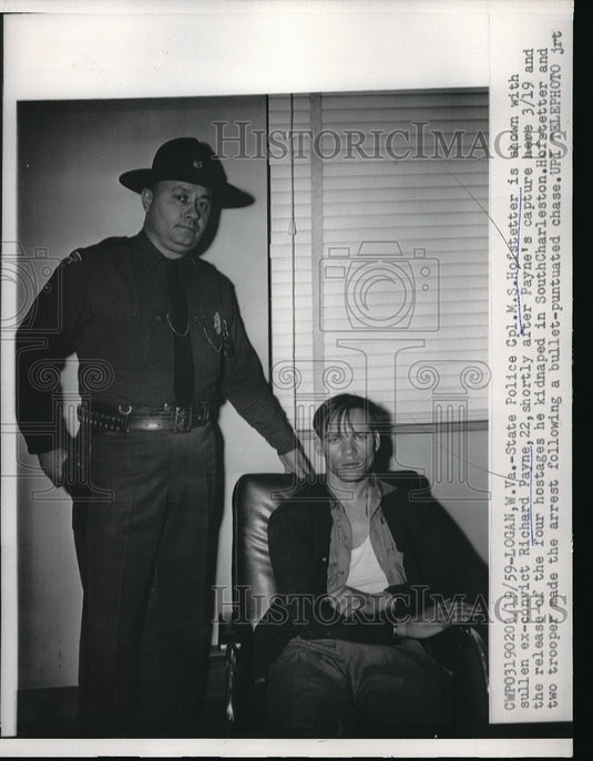 1959 Police Cpl. M.S. Hofstetter Captured Kidnapper Richard Payne-Historic Images