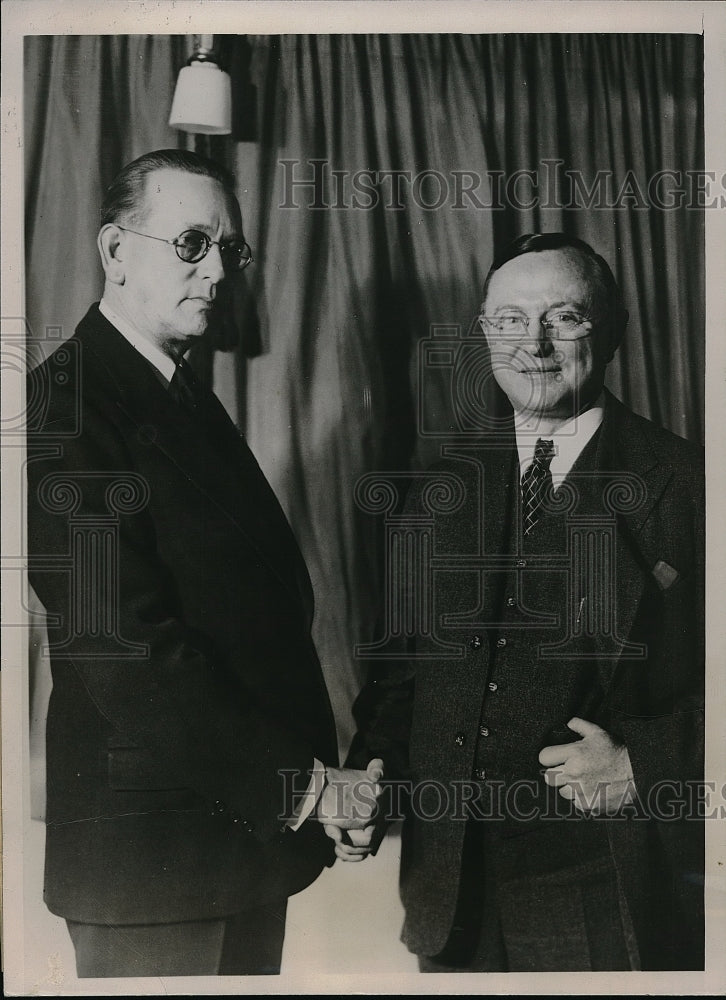 1935 Press Photo Verner W. Main and Governor Frank D. Fitzgerald - neb48370 - Historic Images