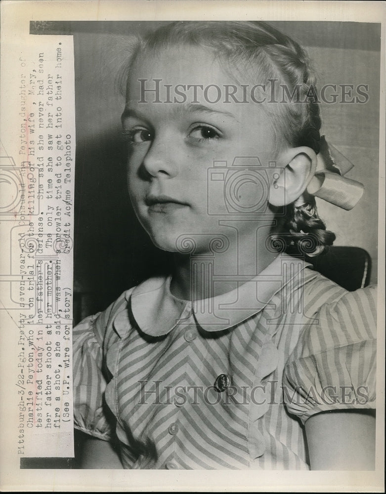 1948 Press Photo Ann Peyton Daughter Of Charlie Peyton Who Is On Trial-Historic Images