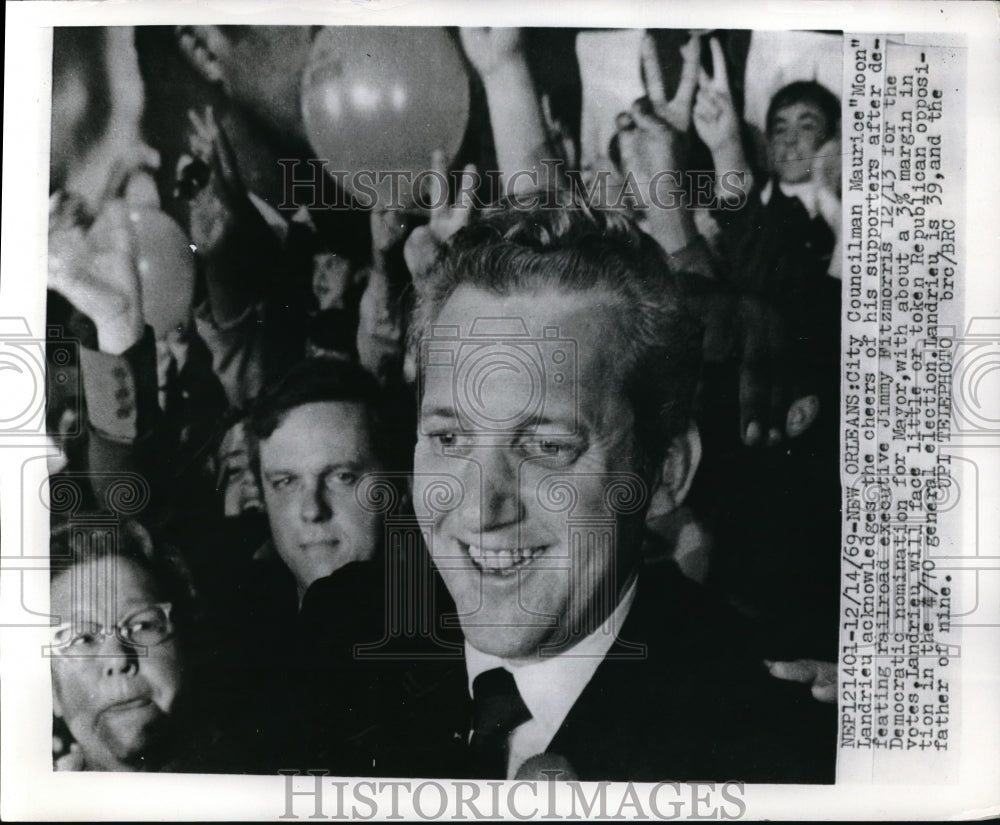 1969 Press Photo City Councilman Maurice &quot;Moon&quot; Landrieu nomination Mayor - Historic Images