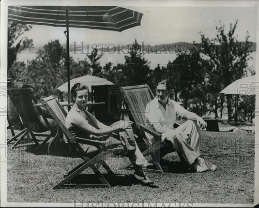 1933 Press Photo Prince & Princess Rospegliosi Stay At Belmont Hotel In Bermuda - Historic Images