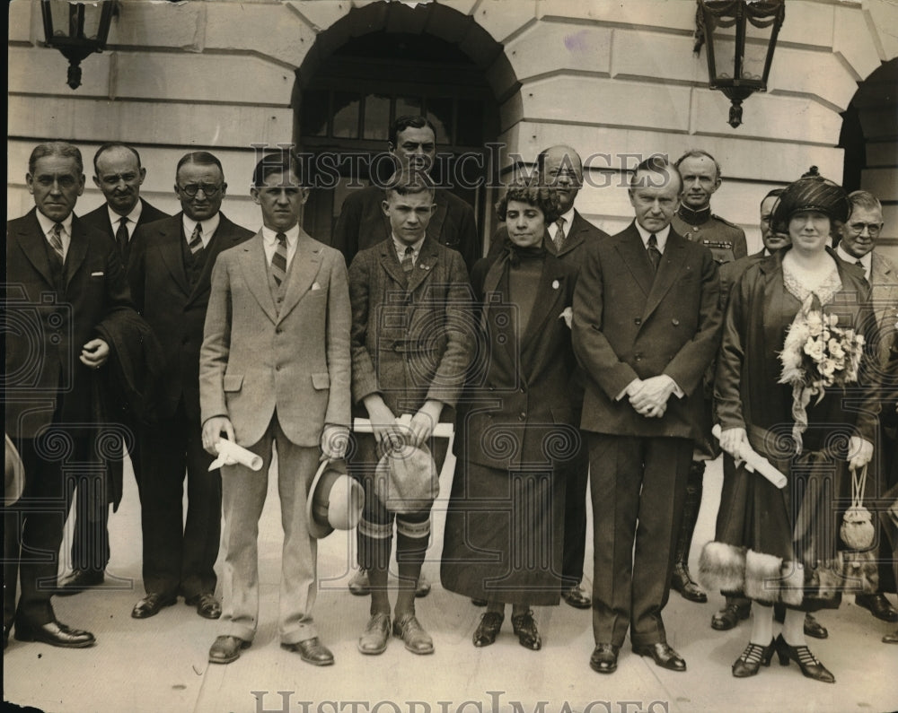 1925 President Coolidge and Highway Safety contest winners-Historic Images