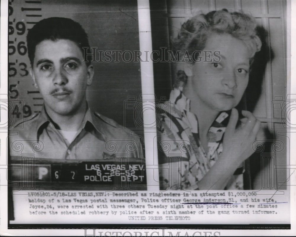 1955 Press Photo George &amp; Joyce Anderson Accused Ringleaders-Historic Images