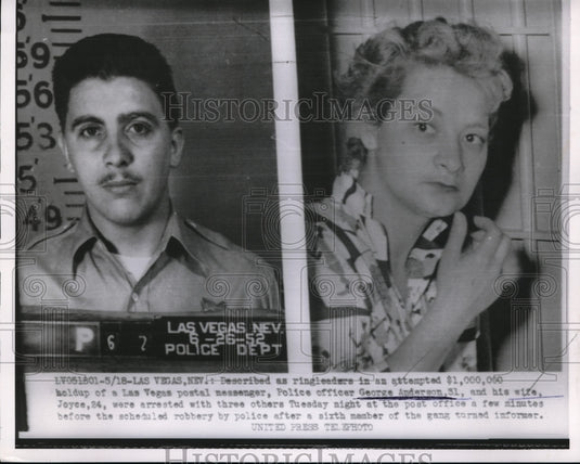 1955 Press Photo George & Joyce Anderson Accused Ringleaders-Historic Images