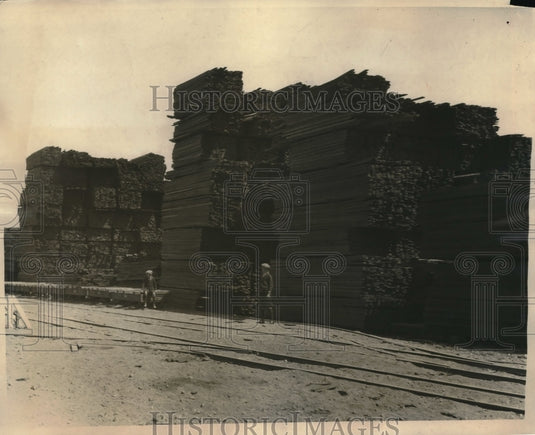 1924 Redwood Blocks Used in Construction of Roads in Pittsburg, CA-Historic Images