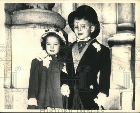 1951 NYC, Rose Marie Capatine & Jody Straining in Easter clothes - Historic Images