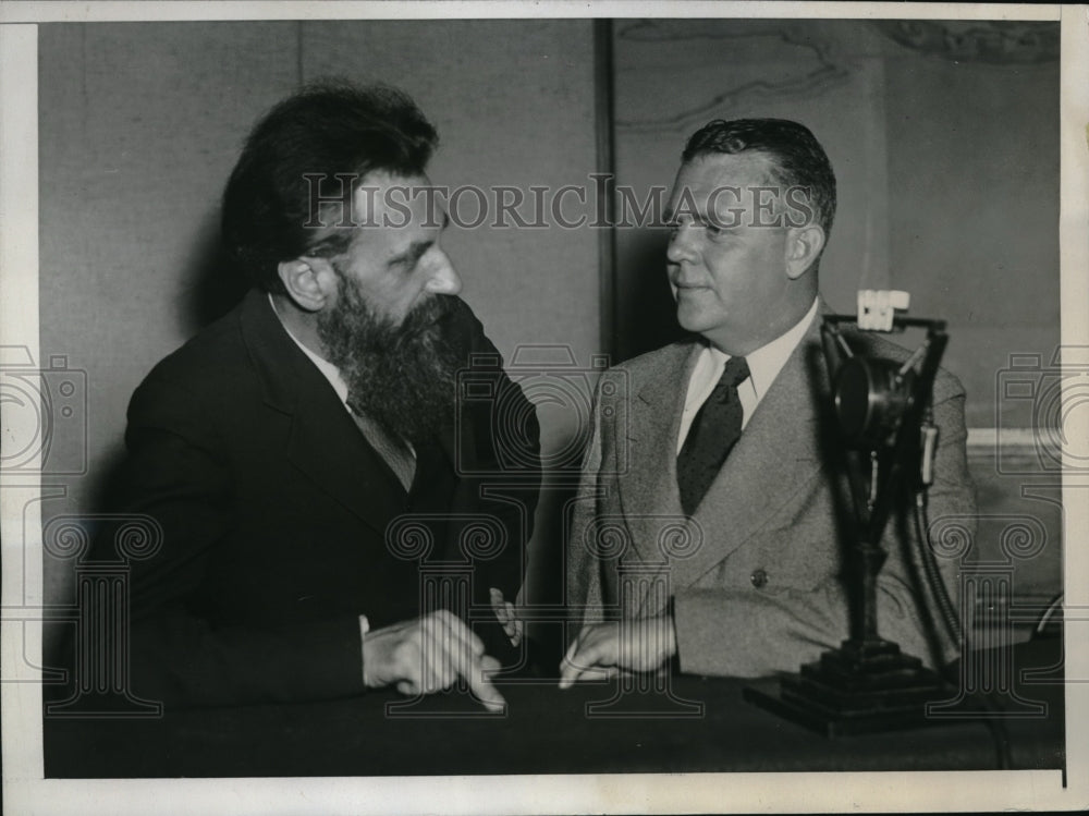 1934 Press Photo Prof. Otto Schmidt of USSR &amp; Capt AC McKinley - neb49149 - Historic Images