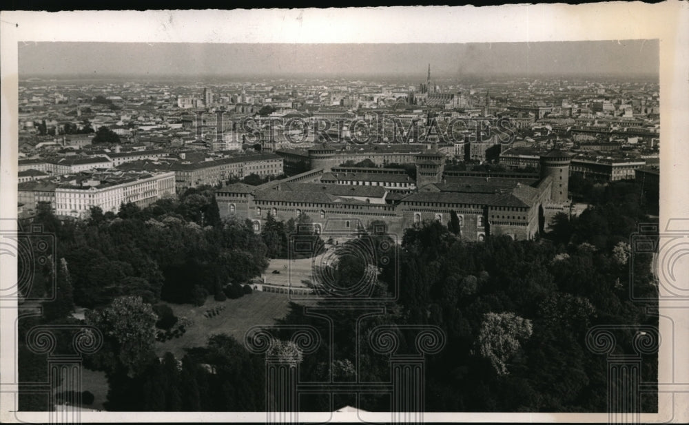 1940 Aerial view of Milan, Italy before RAF bomb raids-Historic Images