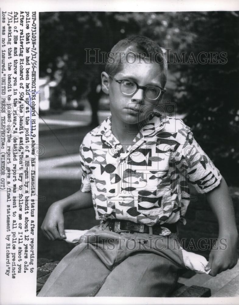 1956 Press Photo Richard Hill 12 year old Bandiet - Historic Images