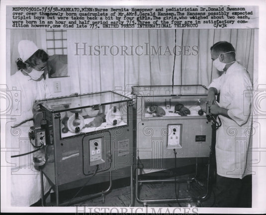 1958 Nurse Bernita Hoeppner and Pediatrician Dr. Donald Swensen-Historic Images