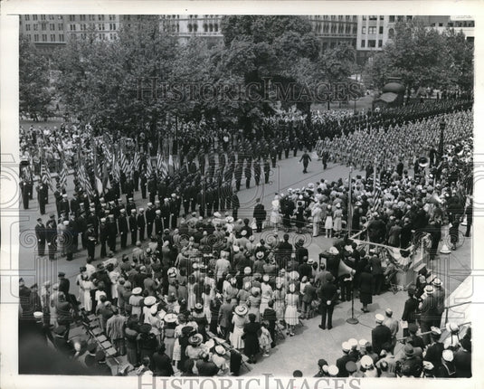 1943 Police and Fire Depts  at ceremony-Historic Images