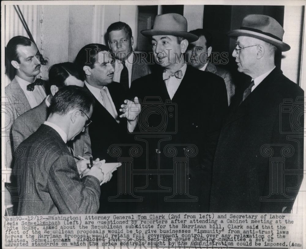 1948 Atty Gen Tom Clark, Sec of Labor L Schwellenbach in D.C. - Historic Images