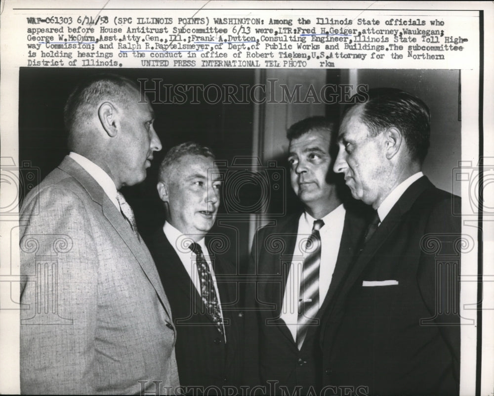 1958 Fred Geiger George McGurn Frank Dutton Ralph Partelsmeyer - Historic Images