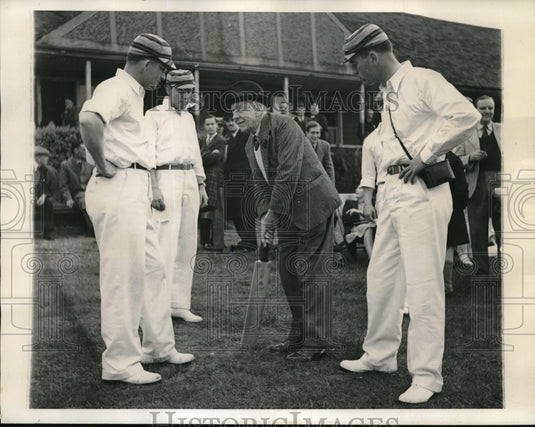 Press Photo London, England,N Leveson-Gower, J Sharpe, J O'Connell at cricket-Historic Images