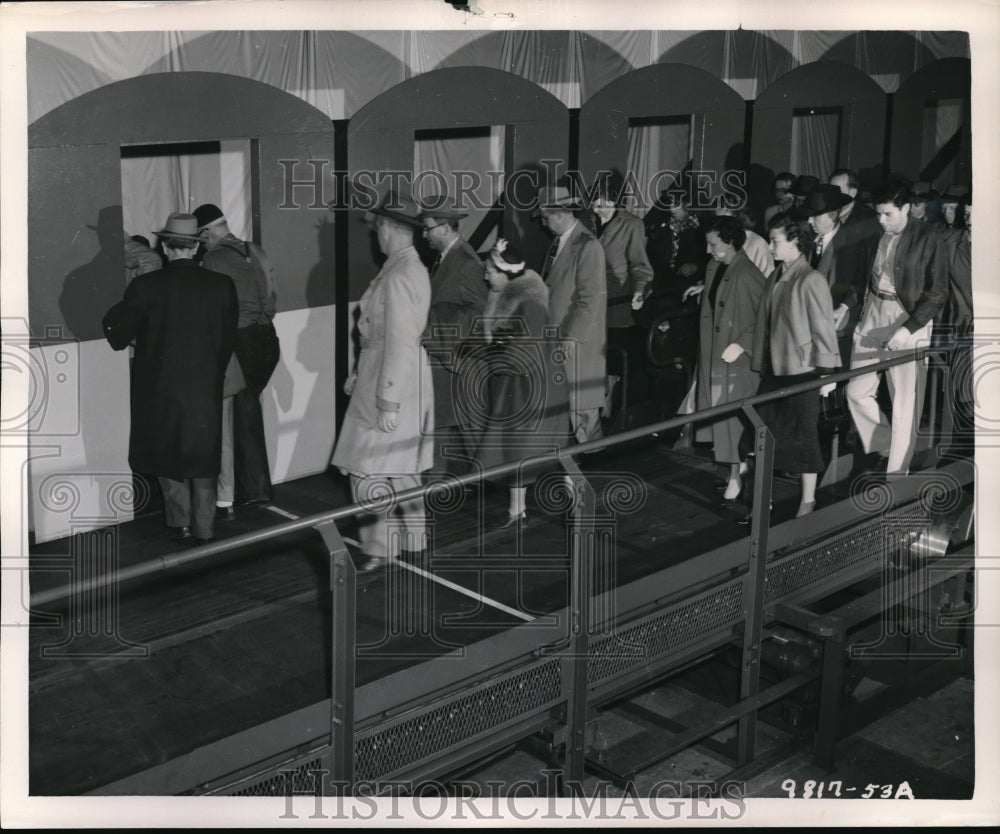 1953 New passenger conveyor belt system by Goodyear Tire &amp; Rubber-Historic Images