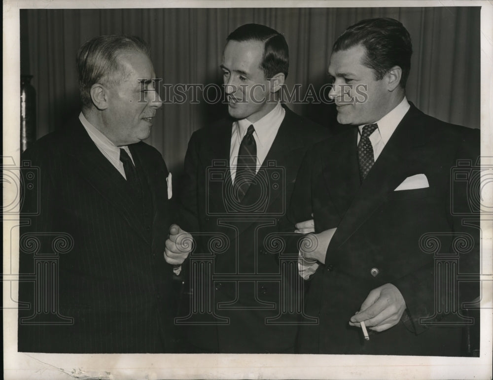 1948 Press Photo Andre Geraud, A. R. K. MacKenzie, J.M. Lomakin, Lake Success NY - Historic Images