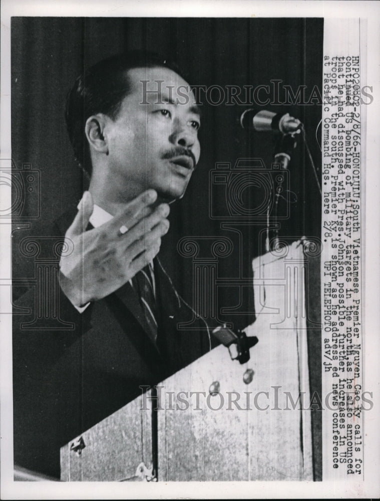 1966 Press Photo S Vietnamese Premier Nguyen Cao Ky in Honolulu, Hawaii-Historic Images