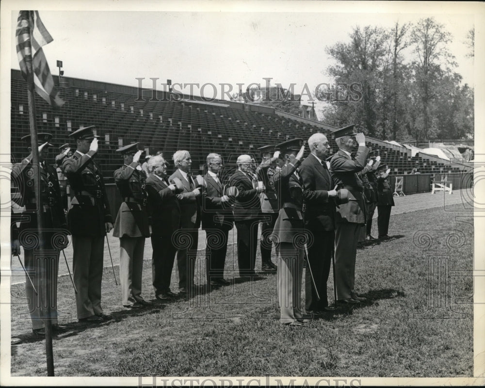 1934 Press Photo New York University R.O.T. C. Field Day, Cadet Col. J. Bevins - Historic Images