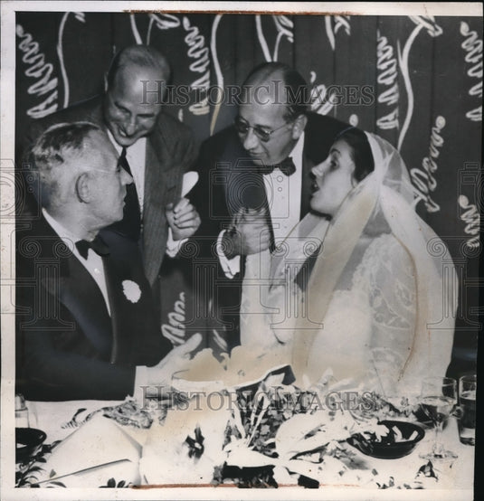 1946 Press Photo Washington Lobbyist Joseph Freeman & Bride at Wedding Reception-Historic Images