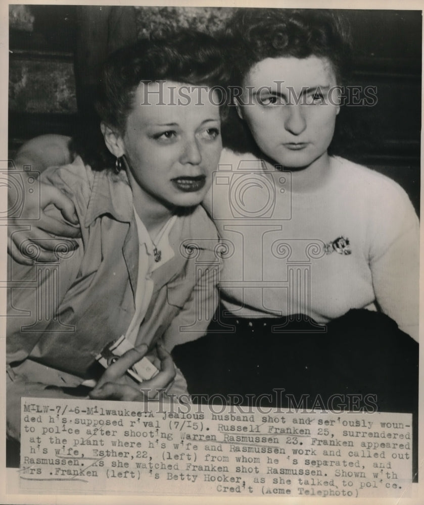 1947 Milwaukee, Wis,Esther Franken B Hooker at husbands trial - Historic Images