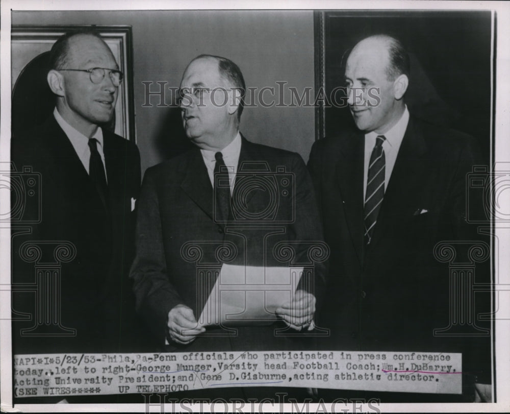 1953 Phila.Pa G Munger, coachWH DuBarry,, Pres,G Gisburne of PA Univ - Historic Images